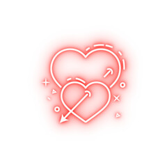 Poster - hearts of love dusk style neon icon