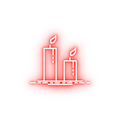 Poster - candles dusk style neon icon