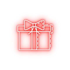 Poster - gift box dusk style neon icon