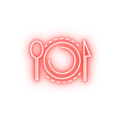 Poster - cutlery dusk style neon icon