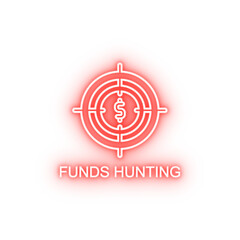 Poster - funds hunting outline neon icon