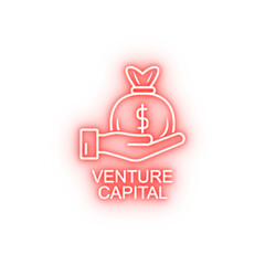 Poster - venture capital outline neon icon