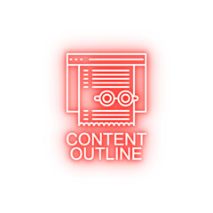 Poster - content outline neon icon