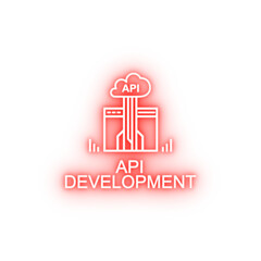 Sticker - api development neon icon