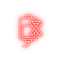 Poster - Blood ribbon cancer neon icon