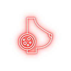 Poster - Chest breast cancer neon icon