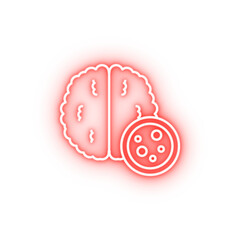 Poster - Brain cancer neon icon