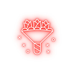 Poster - Flowers bouquet gift neon icon