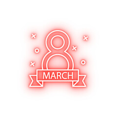 Poster - Ribbon 8 mart neon icon