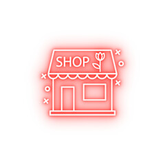 Poster - Shop flower neon icon