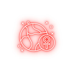 Sticker - Gender sign in earth neon icon