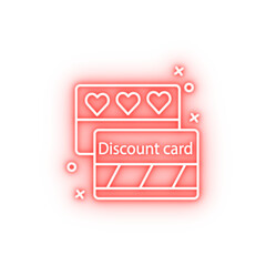 Poster - Card gift discount neon icon