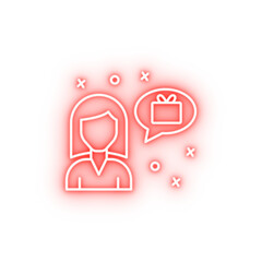 Poster - Girl gift think neon icon