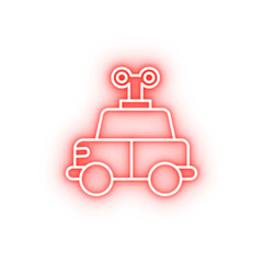Poster - Toy car neon icon