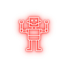Poster - Robot toy neon icon