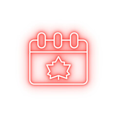 Poster - Autumn calendar date neon icon