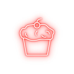 Poster - Cake dessert muffin neon icon