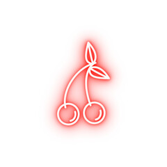 Sticker - Cherry fruit neon icon