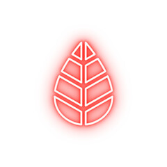 Poster - Leaf autumn neon icon