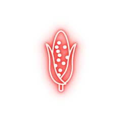 Poster - Corn Harvesting neon icon