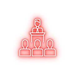 Poster - Leader presentation conference neon icon