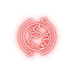 Poster - World connecting business neon icon