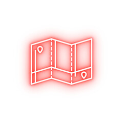 Poster - map dusk style neon icon