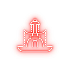 Poster - fountain dusk style neon icon