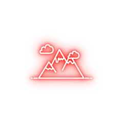Poster - the mountains dusk style neon icon