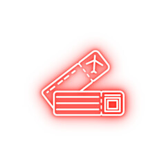 Poster - air ticket dusk style neon icon