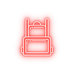 Poster - tourist backpack dusk style neon icon