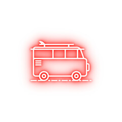 Poster - tourist van dusk style neon icon