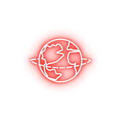 Poster - around the Earth dusk style neon icon