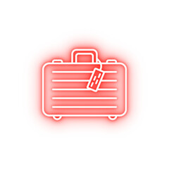 Poster - suitcase dusk style neon icon