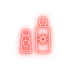 Poster - suntan cream dusk style neon icon
