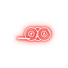 Poster - billiard balls outline neon icon