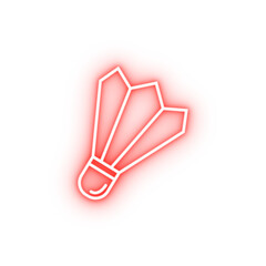 Sticker - shuttlecock outline neon icon