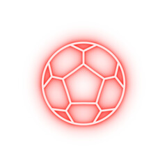 Poster - soccer ball outline neon icon