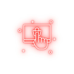 Poster - Computer shopping application neon icon