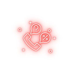 Poster - Mobile call interest shopping information query neon icon