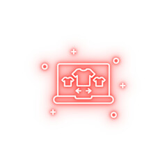 Poster - Notebook shopping online shirt choice neon icon