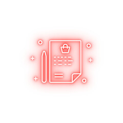 Poster - Contract shopping pen neon icon