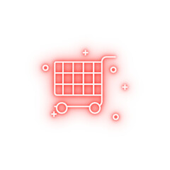 Poster - Shopping bag basket neon icon