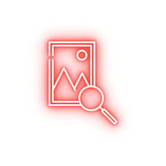 Poster - search photos neon icon