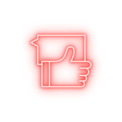 Poster - like comment neon icon