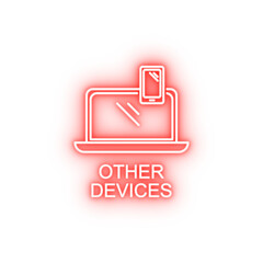 Fototapete - other devices outline neon icon