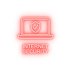 Poster - internet security outline neon icon
