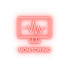 Poster - monitoring outline neon icon