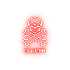 Fototapete - danger sign outline neon icon