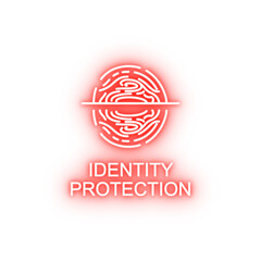 Poster - identity protection outline neon icon